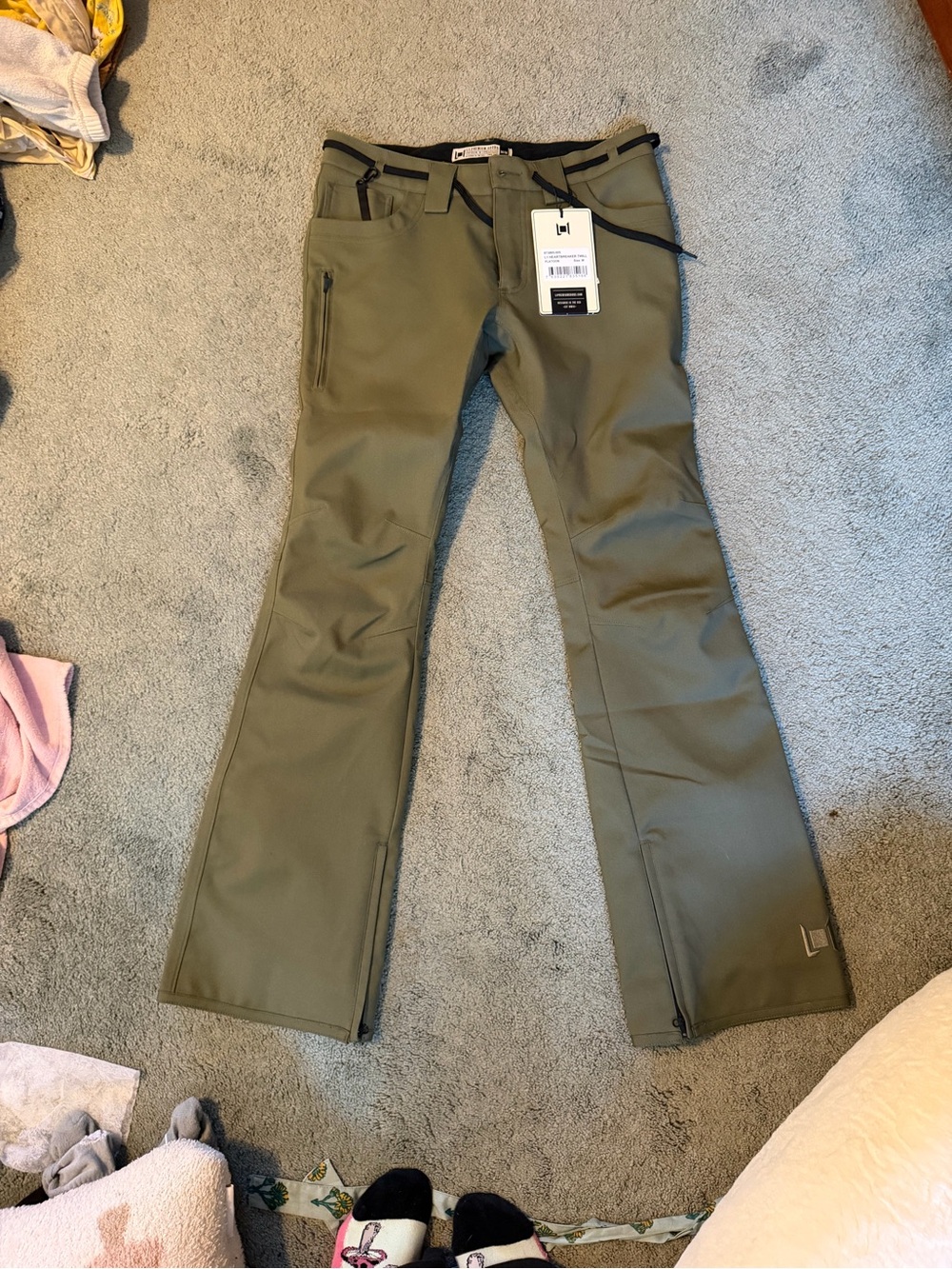 Women’s Olive Green Flare Pants by (unbranded)